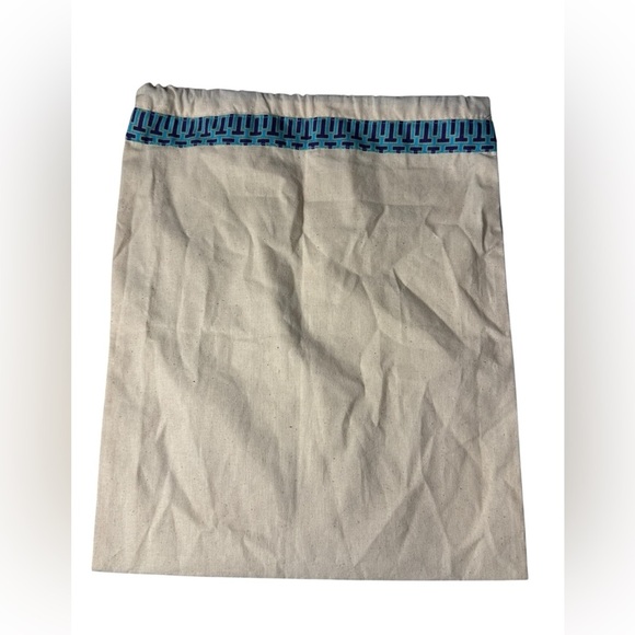 Tory Burch Drawstring Dust Bag Ivory w Blue/Green/Purple Ribbon 15" X 11.5" gold - Picture 2 of 7
